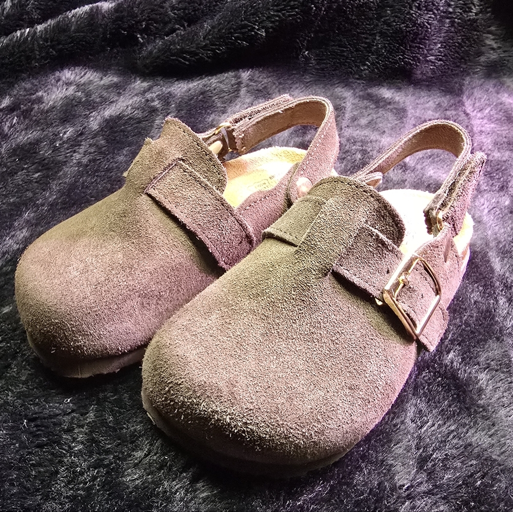 Kids Project Cloud Brown Suede Slingback Clogs